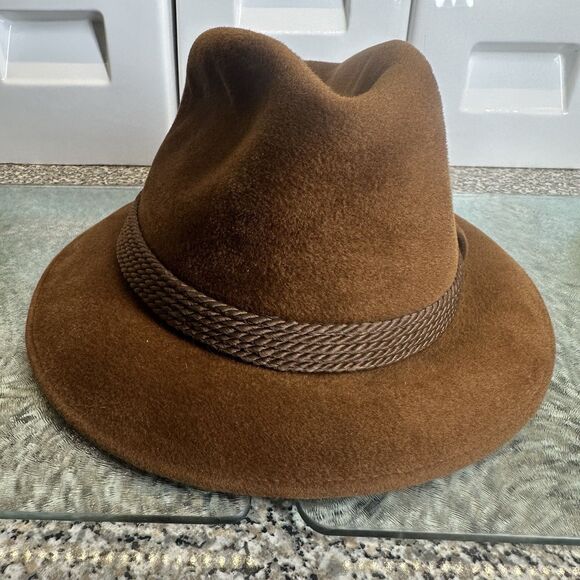 Vintage 1979 Dobbs Fifth Ave New York Fedora Hat Men's 7 1/8 Brown Fur Felt - Picture 2 of 16